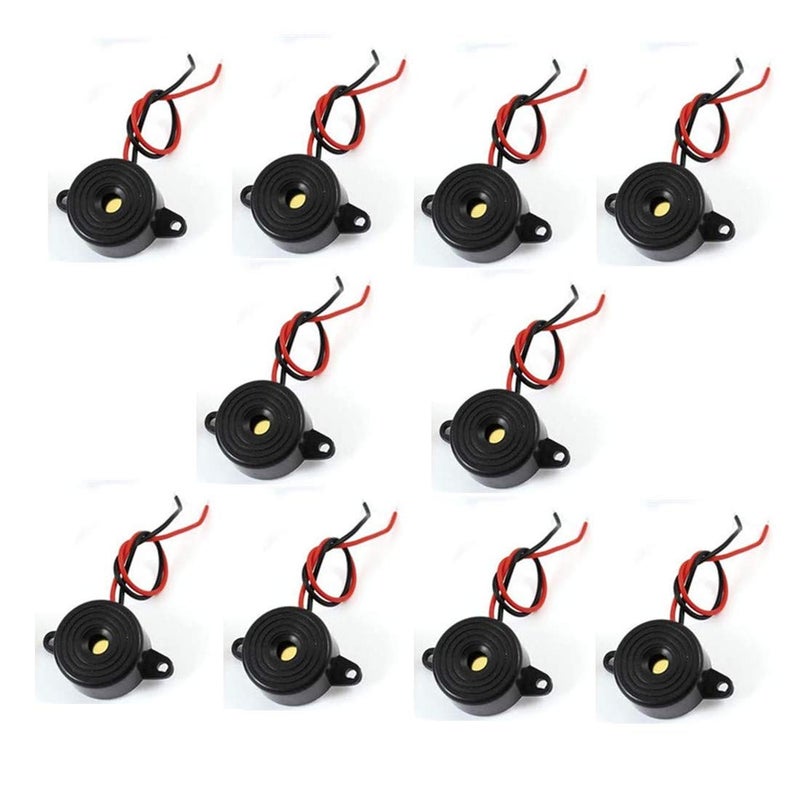 bnafes DC 3-24V Active Piezo Buzzer 85 db with Industrial Audio Inside 2-Wire Leads Electric Alarmer 10PCS - Image 1